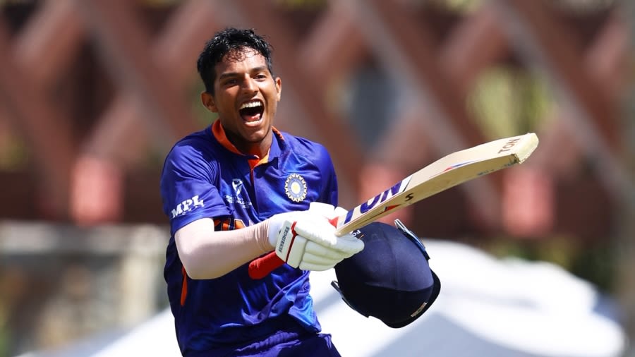 Yash Dhull scored 110 runs Image Credit : ICC via Getty Images