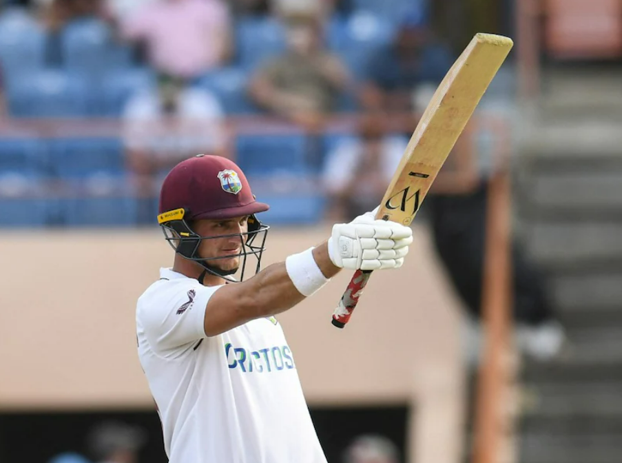 Joshua Da Silva hit a brilliant half century which saved West Indies on day 2. Image : AFP